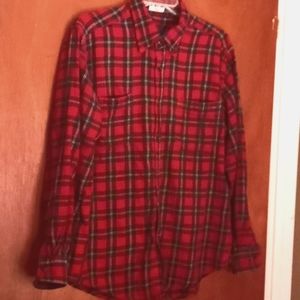 Mens Plaid Flannel Shirt Size L